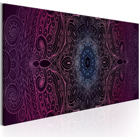 Tableau Imprimé "Purple Mandala" 45 x 135 cm (1/2)