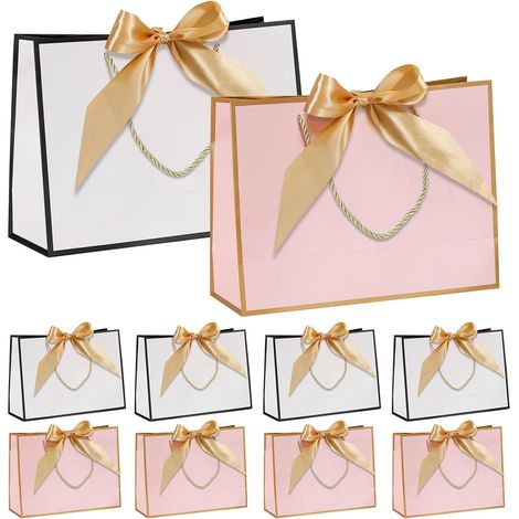 10pcs large gift bag, 32 x 25 x 11 cm birthday gift bag, large gift bag, gift packaging package It can be used for birthdays, parties and Chinese New Year (1/5)