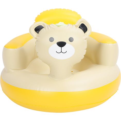 Siège gonflable pour bébé avec pompe à air intégrée, chaise de douche en PVC, canapé de soutien dorsal pour nourrisson, ours en peluche (1/5)