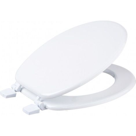 1 abattant toilette blanc, rail réglable, tampons antichocs, compatible cuvettes standard, salle de bain moderne (1/4)