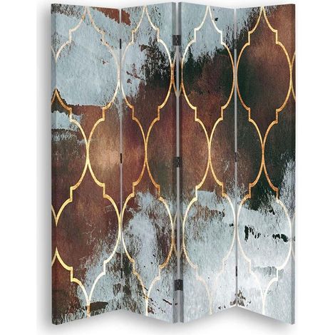 Paravento bilaterale 360, Trifoglio marocchino in marrone - 145x170 (1/5)