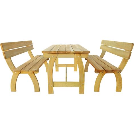 Maison Exclusive - Tavolo da Birreria con 2 Panche in Legno di Pino Impregnato