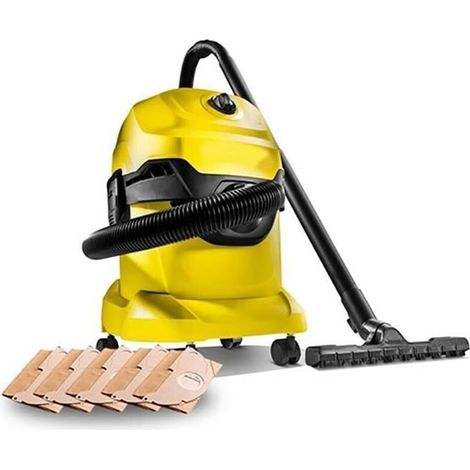 Kärcher WD3 Premium Staubsaugerbeutel, 5er-Packung, gerade Beutel – Olivgrün