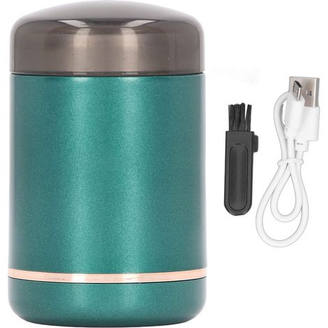 Mini-tondeuse à barbe compacte rechargeable USB silencieuse 6000 tr/min rasoir électrique pour maison voiture voyage vert (1/5)
