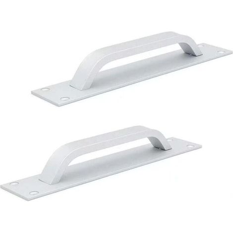Ensemble De 2 Poignées De Porte Coulissante En Alliage D'aluminium, Poignées De Porte Coupe-Feu, Poignées De Porte D'armoire, Tirer Par Poussée, 20cm X 4cm,Blanc