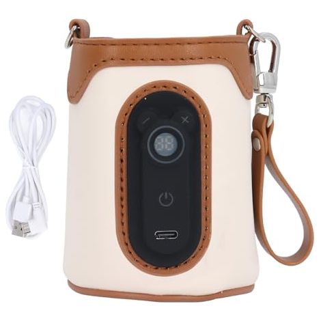 Chauffe-Biberon pour Voyage, Chauffe-Biberon Portable Alimenté Par USB, 26 Vitesses Température Réglable avec Écran LCD, Réchauffeur de Biberon de Voyage pour Maison, Famille