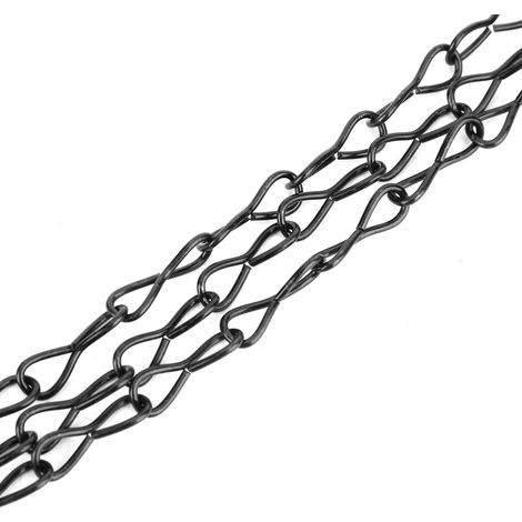 Cadena colgante de hierro para macetas y centros de jardinería: juego de 3 piezas de cadena y gancho, capacidad de carga 14 kg, color negro, 43 cm. (1/5)
