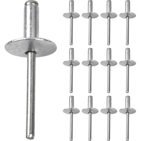 50 Pièces Rivets Aveugles Rivet Pop Aveugle à Tête Bombée en Aluminium Rivets Aveugles en Aluminium avec Grande Bride, pour Tôle, Travail du Bois, Industriel (4,8 16 16mm) (1/5)