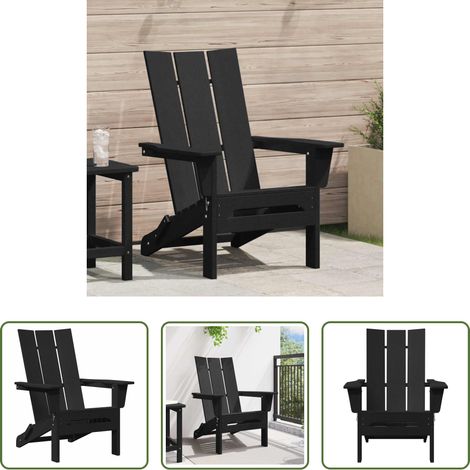 Gartenstuhl - Klappbarer Adirondack-Stuhl Schwarz 80,5 x 74,5 x 92 cm HDPE (1/5)