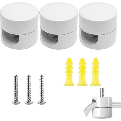 Lot de 4 Broches murales et Plafond en Aluminium Blanc,pour Les installations de Lampes en DIY,fournies avec vis et Chevilles pour Un Montage Simple et Rapide (1/5)