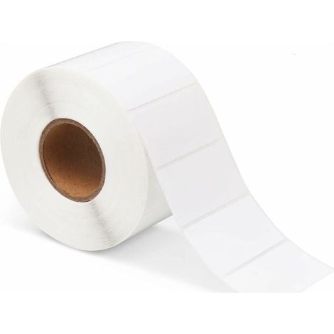Etiquettes Adhésives, 1 Rouleaux 1000 Étiquettes Blanches Unies Autocollantes, 6030mm Étiquettes Auto Adhésives pour Imprimer Les Adresses de Courrier Mailing, Étiquette de Prix (1/5)