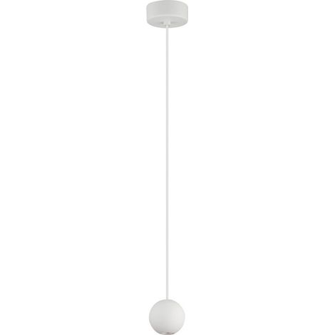 Merano Burbank Slim Suspension Plafonnier Blanc Aluminium Blanc Tissu Fil LED 4.5W 220Lm 3000K