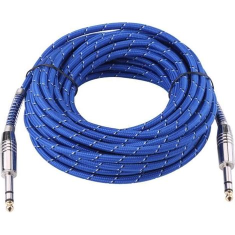 LAM-Duokon câble 6 Câble audio mâle stéréo de 6.35mm à mâle pour le mélangeur de guitare électrique stéréo 10 mètres (1/2)