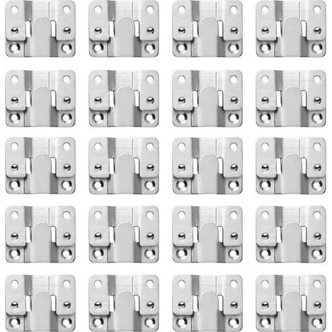 Conectores para módulos de muebles grandes. Ganchos de pared metálicos. Aptos para sofás y marcos de espejos. Ganchos plateado，40 piezas，20 pares (1/4)