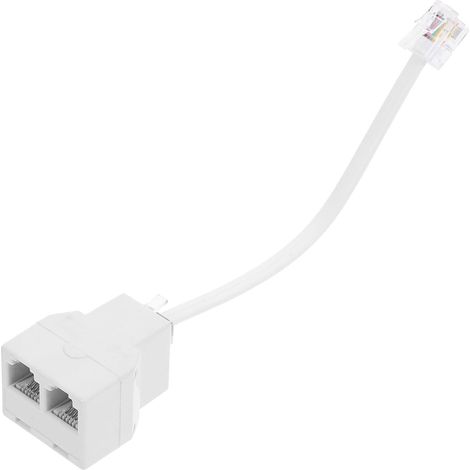 Adaptateur de Ligne Téléphonique Blanc à 4 Fils Répartiteur Détachable, eur Double pour Téléphone, Design Élégant et Compatible Maison (1/5)