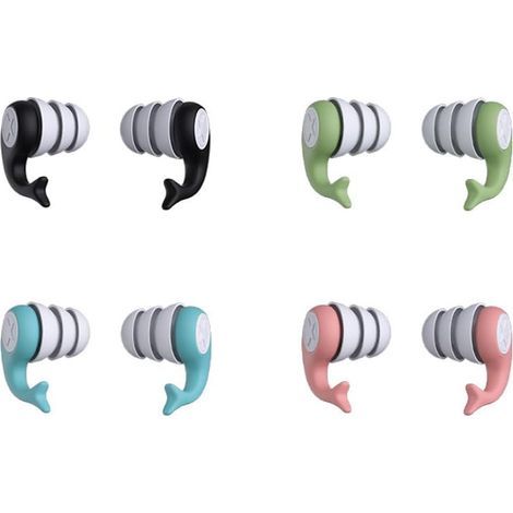 Bouchons d'oreilles pour piscine, 4 paires, réutilisables et imperméables, de natation, bouchon piscine, protege oreille, pour le surf et autres sports nautiques, adultes et adolescents 14+ (1/5)