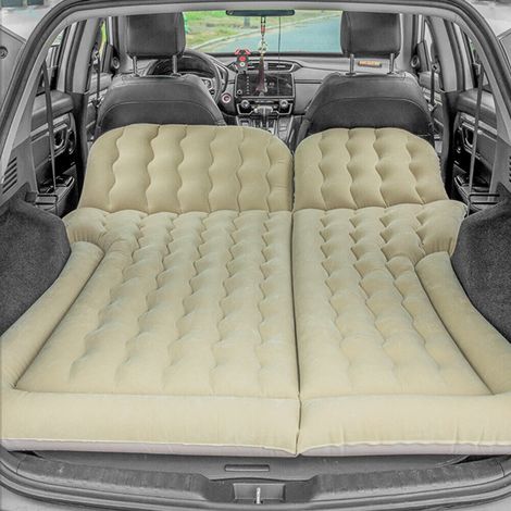 SUV-Auto-Luftmatratze Herausnehmbare Luftmatratze für das Auto Dickere Luftmatratze für Camping Luftmatratze mit 2 Kissen und Pumpe, beige (1/5)