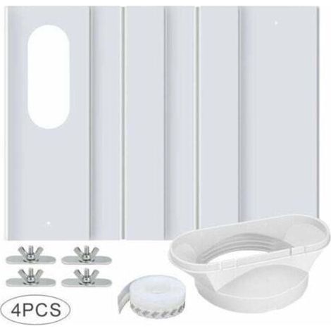 Kit de Fenêtre pour Climatiseur Portable, avec Coupleur Universel Panneau en PVC Renforcé Réglable Joint de Fenêtre Kit d'Aération de Fenêtre AC pour Coulissante pour 10cm Tuyau d'Échappement (1/5)