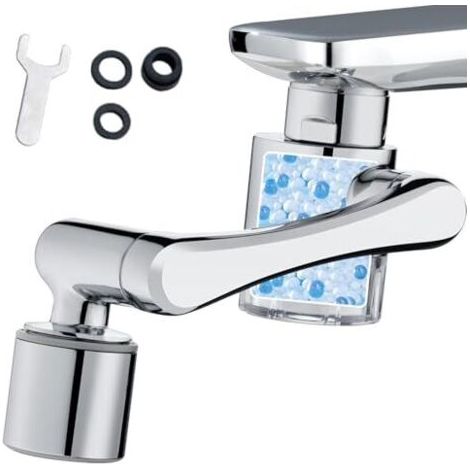 Robinet filtrant, robinet d'extension multifonctionnel rotatif à 1080°, filtre transparent, 2 modes de filtration pour cuisine, salle de bain, évier