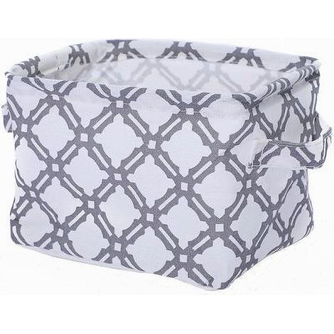 Cleafe - Cesto Contenitore Porta Biancheria Bucato Manici Tessuto Grigio 26x20x16cm 79204 - (1/2)