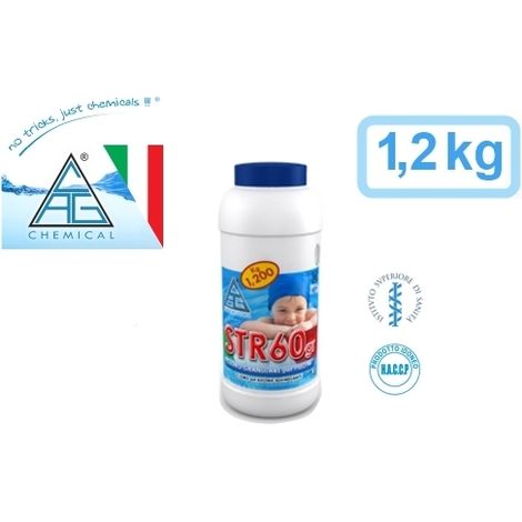 Cloro granulare / Cloro shock igienizzante a rapido scioglimento per piscina / piscine 1,2kg C.A.G Chemical - STR60gr