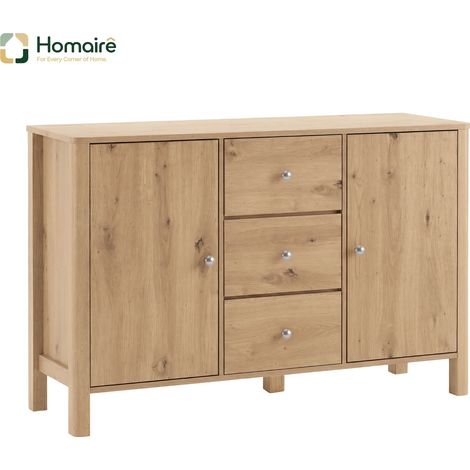 Buffet bahut en bois d'ébène avec poignées métal, dimensions 120 x 40 x 80 cm HOMAIRE (1/5)