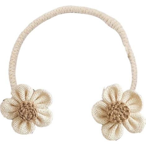 Raffhalter aus Seil, 1 Stück, Gardinenbänder, Gardinenhalter mit Blumenmuster, dekorative Gardinenhaken im Bohème-Stil, dekorative Befestigungselemente