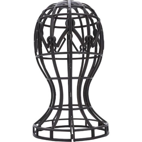 Présentoir de perruque Support d'affichage de perruque pliable en ABS Support professionnel Perruque pliante à séchage à l'air pour toutes les perruques et chapeaux(Noir) (1/5)