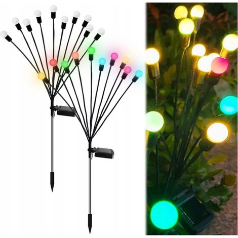 2x Solarkugeln mit 10 LEDs, dekorativ für Garten und Balkon, mit Farbsensor (1/5)