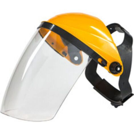 Visière de protection avec bandeau et visière en polycarbonate pour débroussailleuses, jaune (1/4)