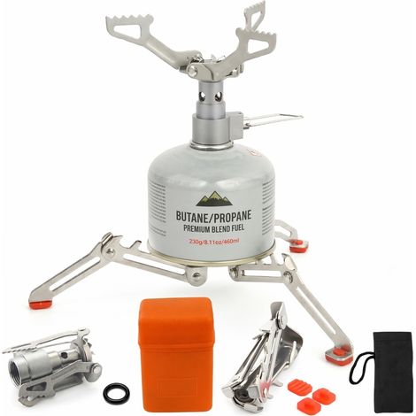 TRAILGAZ TITANIUM PLUS Réchaud randonnée titane 1940 W avec support inox (1/5)