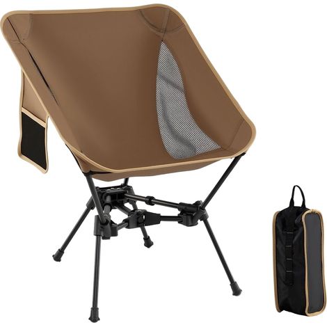 Silla de camping plegable ultraligera con bolsillo lateral, capacidad de 150 kg