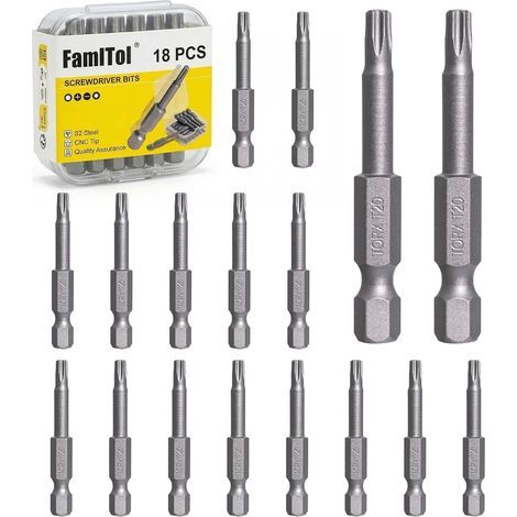 18 embouts de tournevis magnétiques Torx T20 de 50 mm en acier S2 pour outils électriques, appareils électroniques, électroménagers et réparation automobile (1/5)