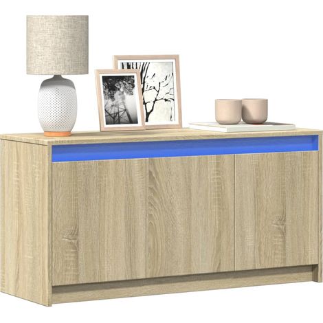 Mobile Porta TV con LED Rovere Sonoma 100x34x50cm in Truciolato vidaXL (1/5)