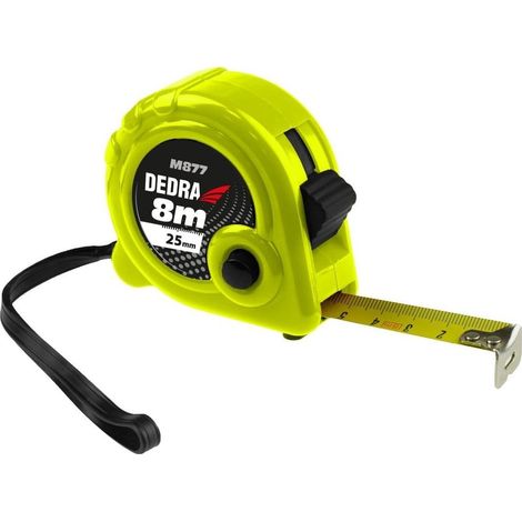 mètre ruban Dedra 8mx25mm 2 boutons auto-verrouillage