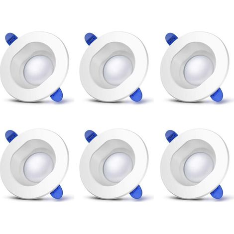 Lot de 6 Spots LED Encastrables 230V - 7W 500lm 4000K Blanc Neutre IP44 - pour Salle de Bain, Salon, Chambre, Cuisine, Bureau, Couloir (1/4)