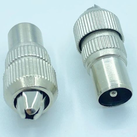 Trade Shop - Spinotto Tv Femmina Connettore Antenna Per Televisore Adattatore Maxtech C-005 - (1/4)