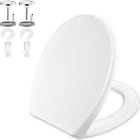 Lunette WC Forme O, Résine UF Abattant WC avec Fermeture en Douceur, Antibactérien, Anti-Jaunissement, Dégagement Rapide Nettoyage Facile, Siège de Toilettes (1/5)
