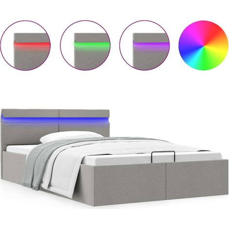 Maison Exclusive - Cama hidráulica almacenaje sin colchón gris cl (1/5)