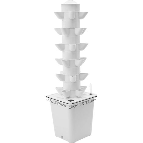 Torre hidropónica de 6 niveles con bomba de nutrientes incluida, YLJHY6-001200EU (1/2)