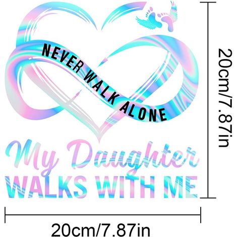 Lot de 3 autocollants « Never Walk Alone » pour la famille, pour voiture, bagages, ordinateur portable, réfrigérateur, moto, skateboard. (1/5)