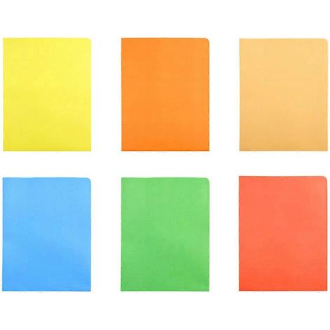 Lot de 6 chemises de classement colorées A4 à 2 poches, porte-documents multifonctions, organiseur de fichiers de bureau-30X24cm (1/3)