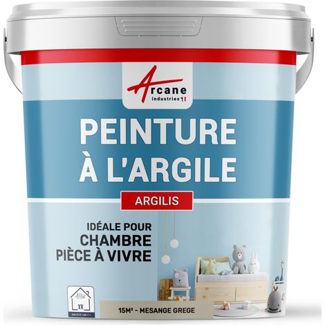 Peinture argile, naturelle, decoration, chambre, enfant, argilis - 15 m² (2.5 kg en 1 couche) Mésange Grège - ARCANE INDUSTRIES (1/3)