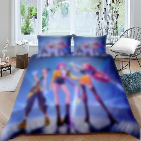 Ensemble de literie en microfibre 3D avec housse de couette 135 x 200 cm pour enfants, filles et garçons, cadeau pour les fans (1/3)