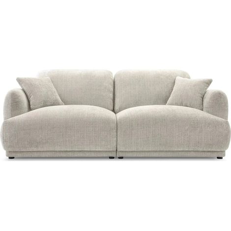 ROSALIE - Canapé droit tissu chenille 2 places Beige (1/5)