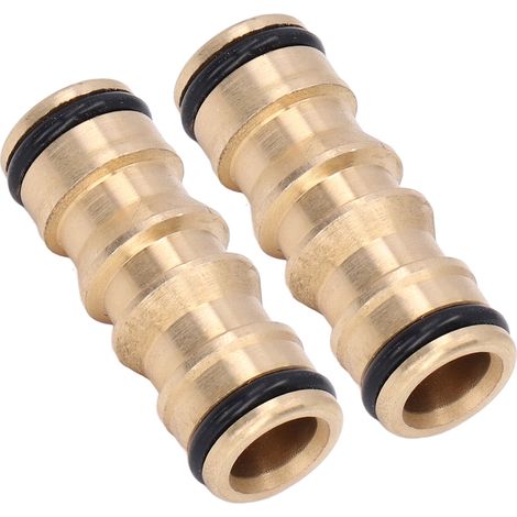 Lot de 2 raccords de tuyau en laiton mâle mâle 1/2 pouce pour raccord rapide arrosage voiture et tuyau d'eau (1/5)
