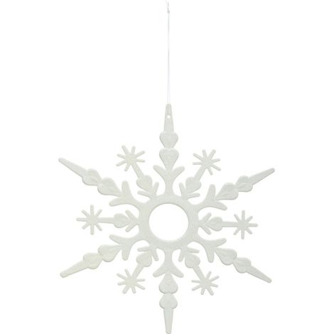 Suspension de Noël Flocon Blanc pailleté H 30 cm - Feeric Christmas