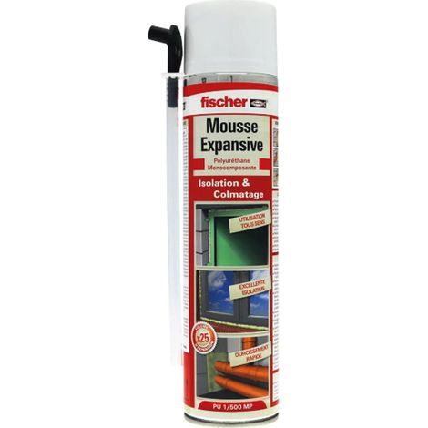 Lotto da 10 schiume espansive in poliuretano PU FISCHER 500 ml pronta all'uso + 2 in omaggio (1/3)