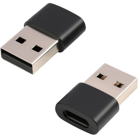 2 PCS Adaptateur USB C vers USB, Adaptateur USB vers USB C, USB C vers USB A, Convertisseur Type C Femelle vers Type A Mâle Charge Rapide Data Sync, pour Tablette, Hub, Chargeur (1/5)