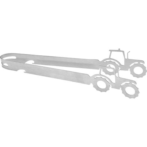 CCYKXA30cm stainless steel kitchen tongs, barbecue tongs, grilling accessory and utensil, stainless steel with tractor motif (1/5)
